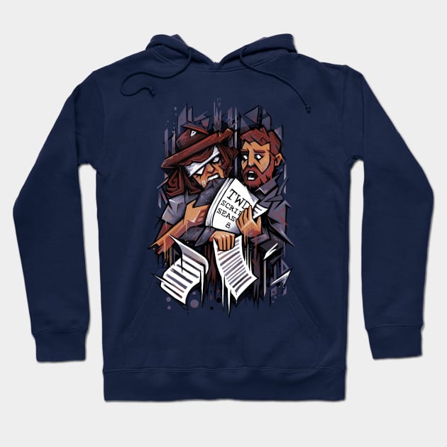 Zombie Carl VS Showrunner Hoodie by c0y0te7